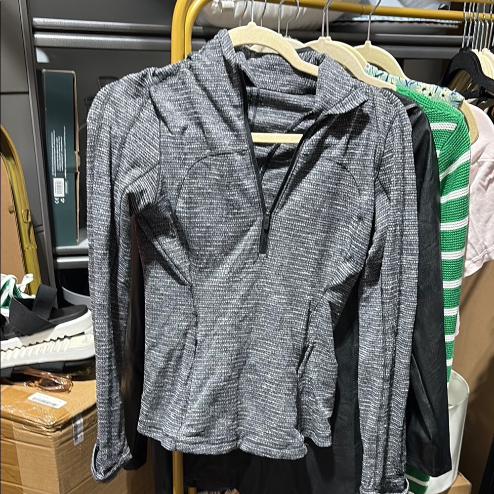 Gray Lululemon Quarter-Zip Pullover